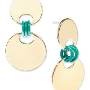On 34th
Gold-Tone Disc & Color Ring Drop Earrings Gold/Green